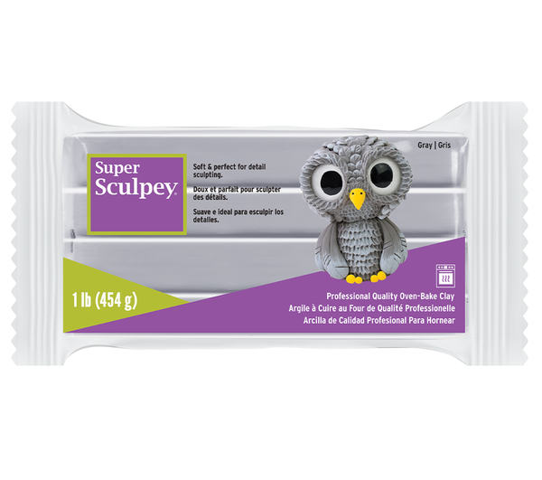 Super Sculpey Medium Blend Gray Oven-Bake Clay - Blend of Super Sculpey and  Super Sculpey Firm - 1 Lb, Pack of 3