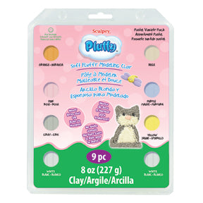Pluffy 9 Piece Kits, Soft Fluffy Modelling Clay